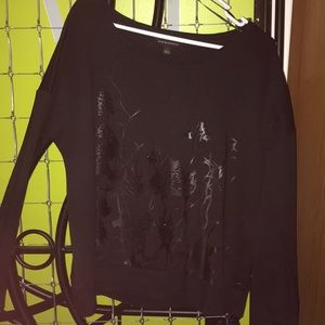 Black shiny sweatshirt